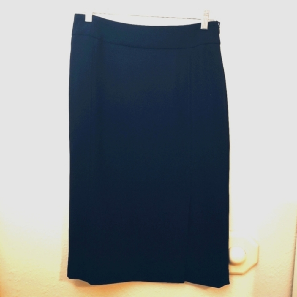 Pendleton Pencil Skirt Navy Blue Size 4 Midi Length 1 Front Slit